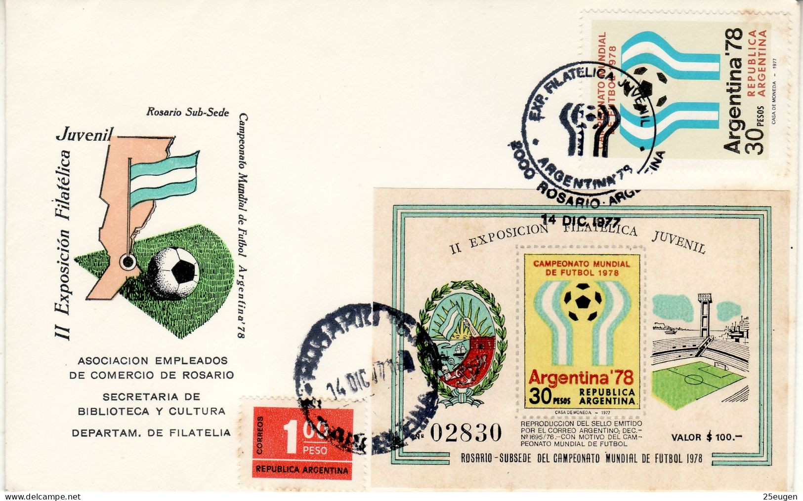 ARGENTINA 1977 COMMEMORATIVE COVER STAMPS EXHIBITION JUVENIL 77 - 1978 – Argentine