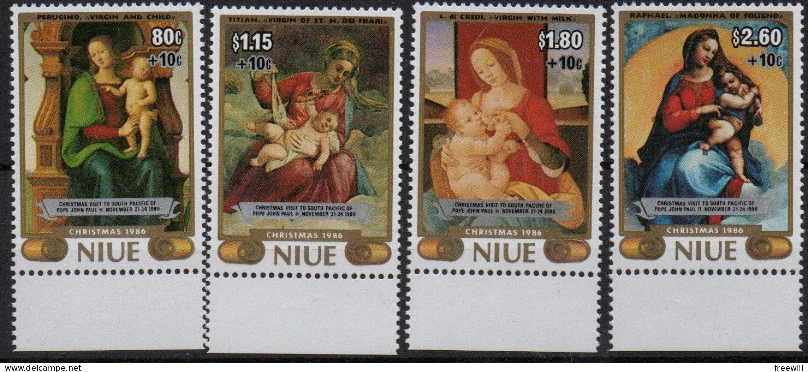 Noel -Kerst- Christmas 1986 Surchargés  XXX - Niue