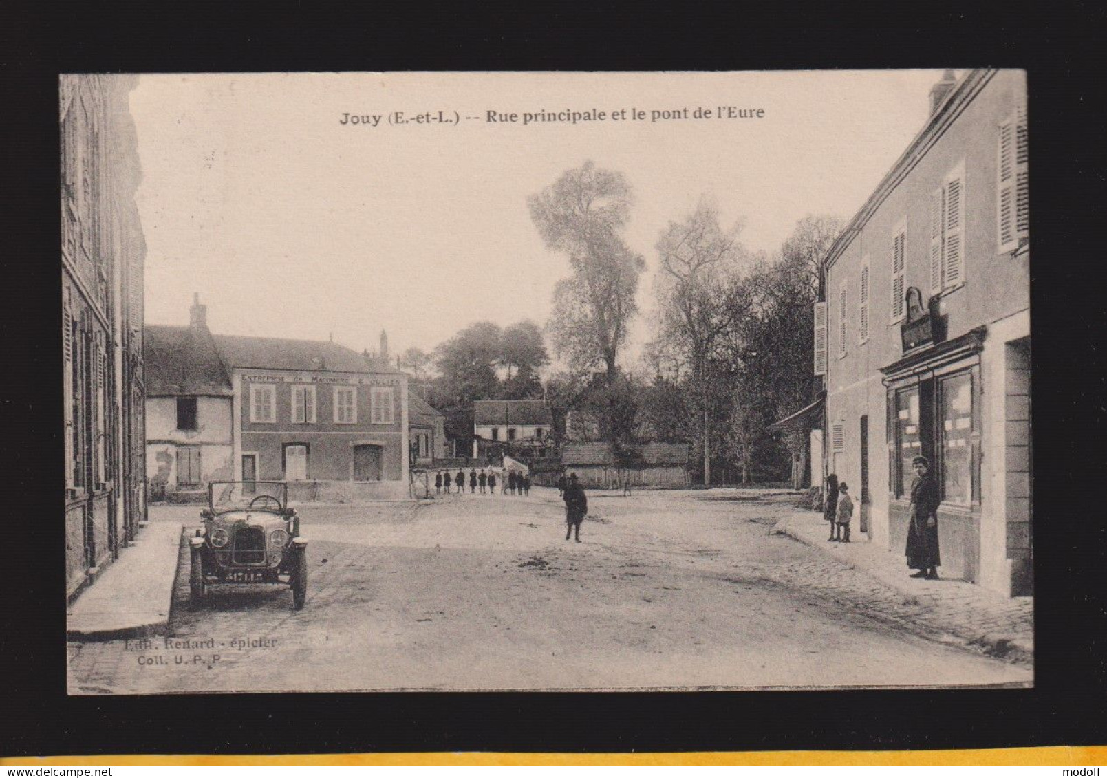 CPA - 28 - Jouy - Rue Principale Et Le Pont De L'Eure - Animée (automobile) - Circulée En 1923 - Jouy