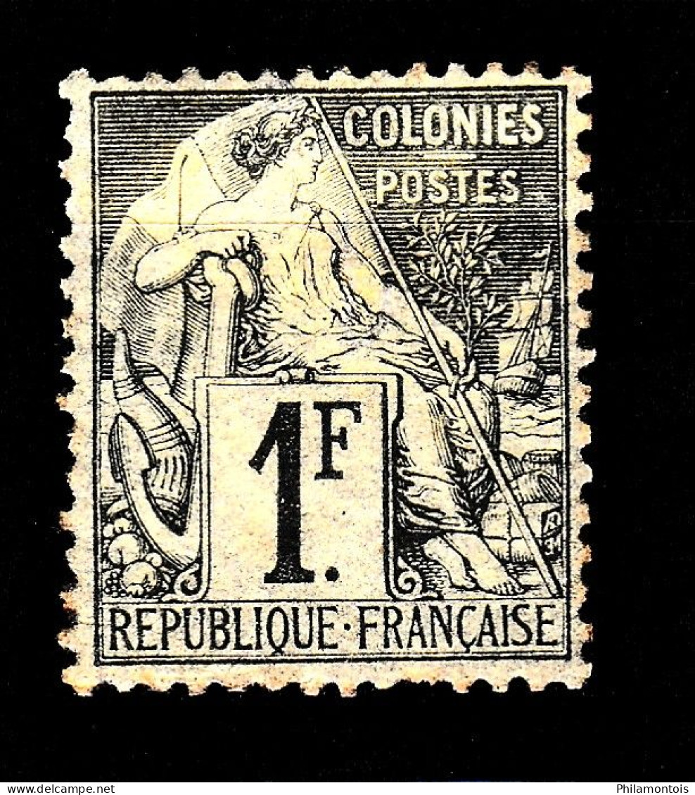 Colonies Générales - 59 - 1F Olive Type Alphée Dubois - Neuf N* - Petites Rousseurs - Alphée Dubois