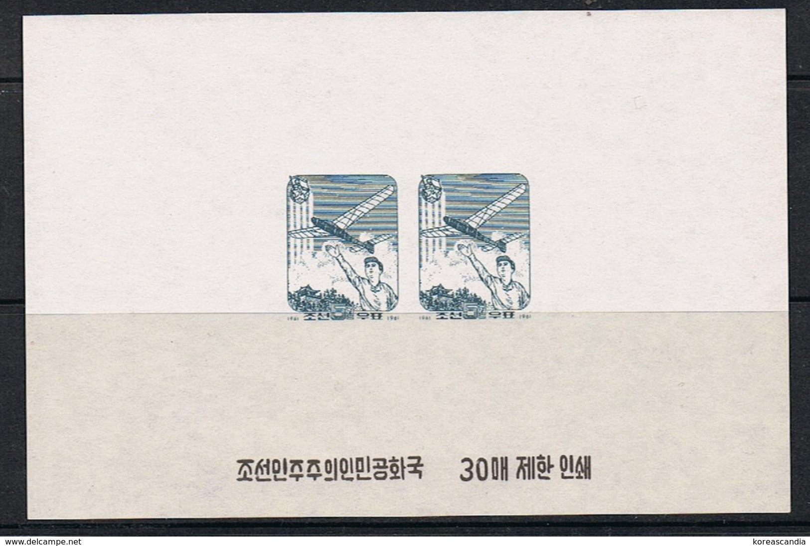 NORTH KOREA 1961 RARE PROOF OF GLIDER STAMP - Non Classés