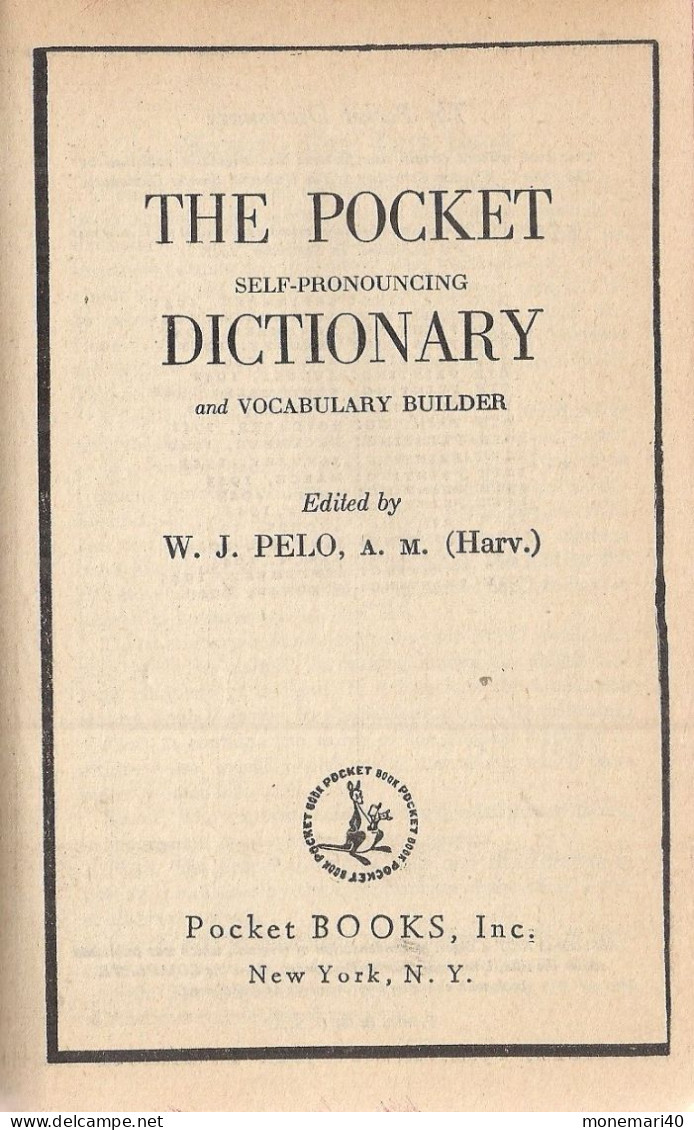 THE POCKET DICTIONARY AND VOCABULARY BUILDER - SELF-PRONOUNCING - 1945. - Otros & Sin Clasificación