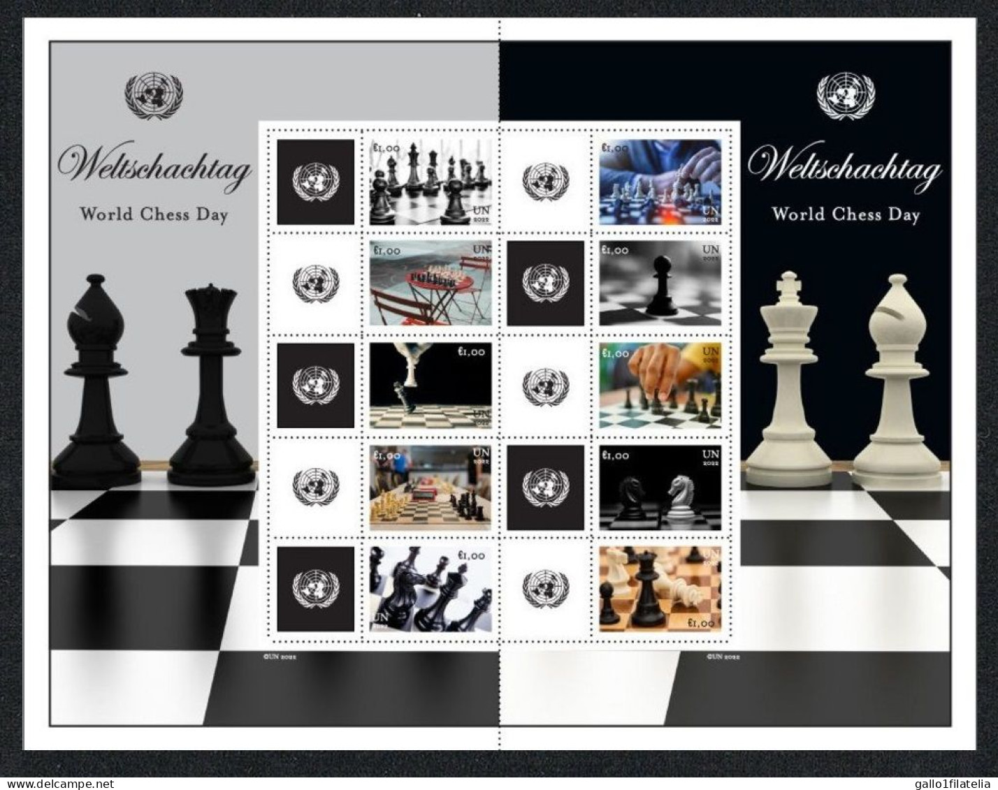 2022 - O.N.U. / UNITED NATIONS - VIENNA / WIEN - GIORNATA MONDIALE DEGLI SCACCHI / WORLD CHESS DAY. MNH - Blocchi & Foglietti