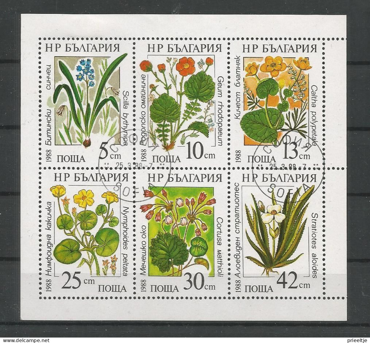 Bulgaria 1988 Flowers Sheet  Y.T. 3140/3145 (0) - Gebraucht