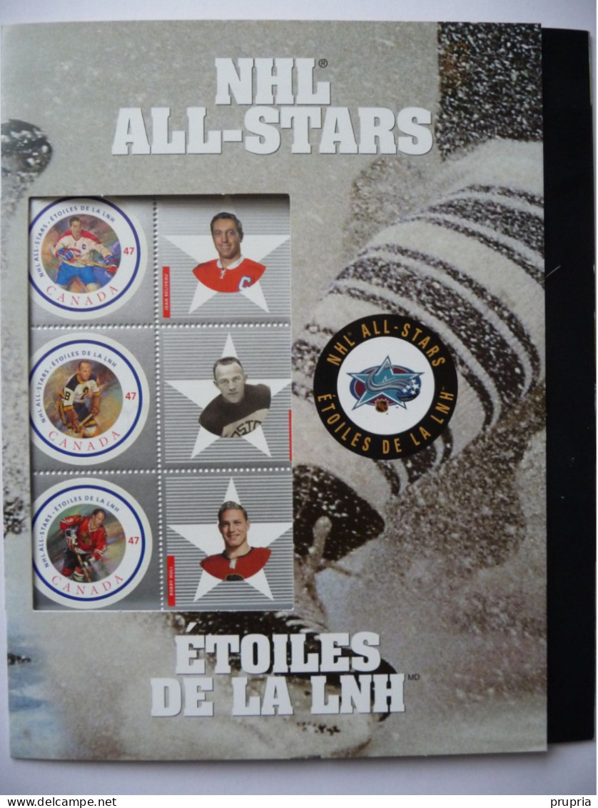 Canada  2001 N° Y&T 1857 à 1962, Mi: B55 " Folder  Souvenir Etoiles De NHL "    6 V  MNH - Blocks & Kleinbögen