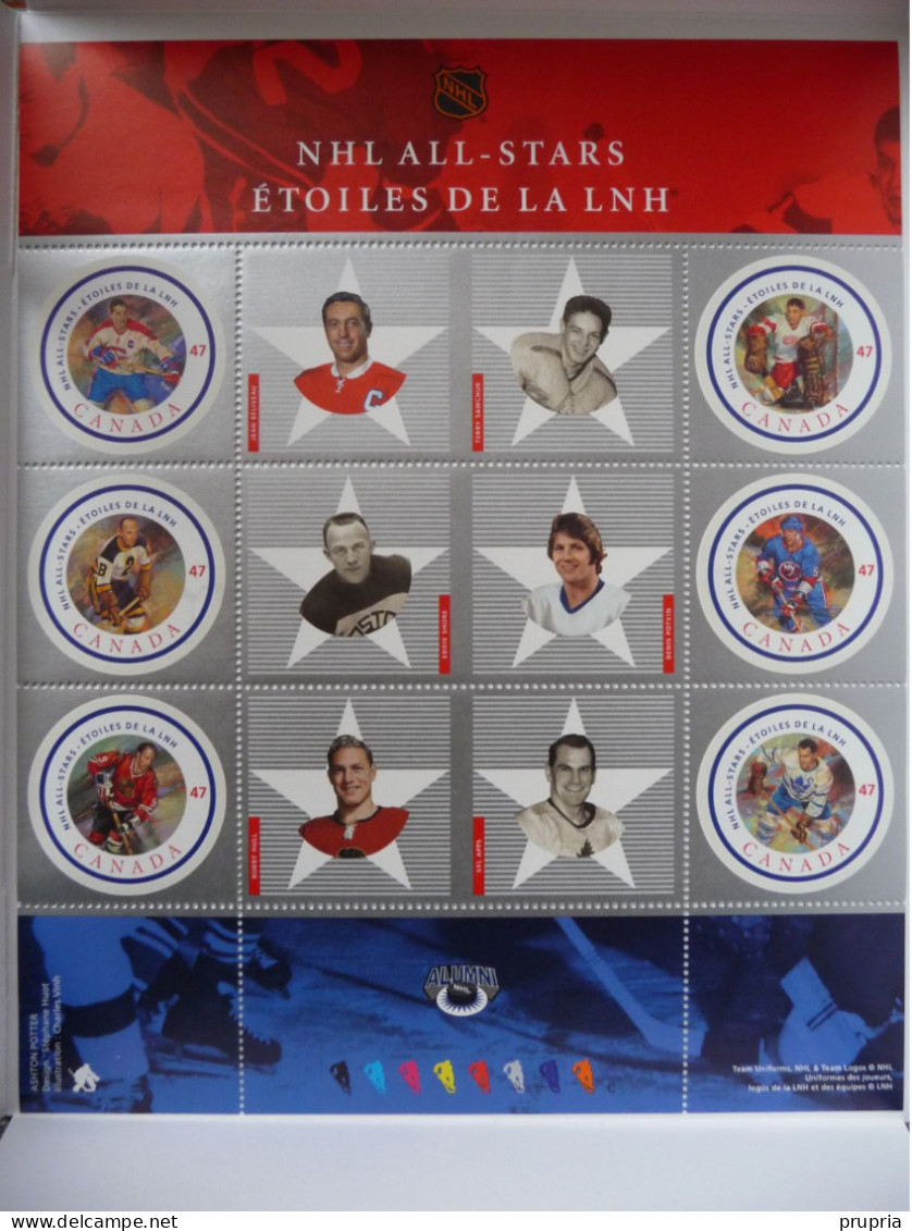 Canada  2001 N° Y&T 1857 à 1962, Mi: B55 " Folder  Souvenir Etoiles De NHL "    6 V  MNH - Blocks & Kleinbögen