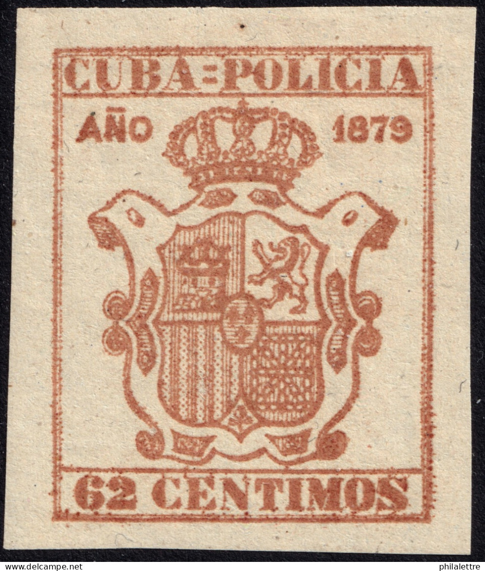 ESPAGNE / ESPANA - COLONIAS (Cuba) 1879 "CUBA-POLICIA" Fulcher 497 62c Naranja-bister - Nuevo* - Cuba (1874-1898)