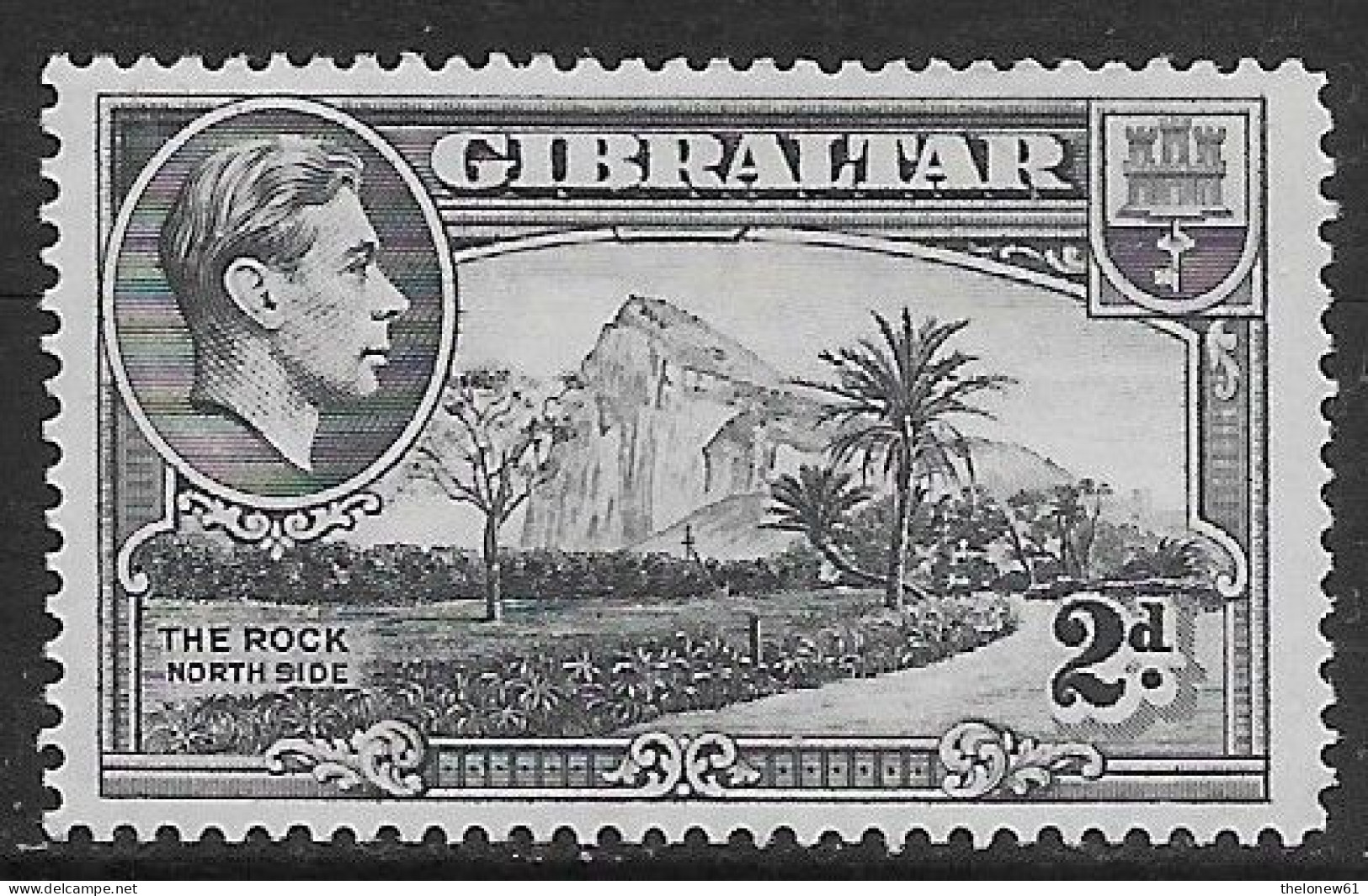 Gibilterra Gibraltar British Colonies 1938 King George VI 2P Perf14 Mi N.110 MH * - Gibraltar