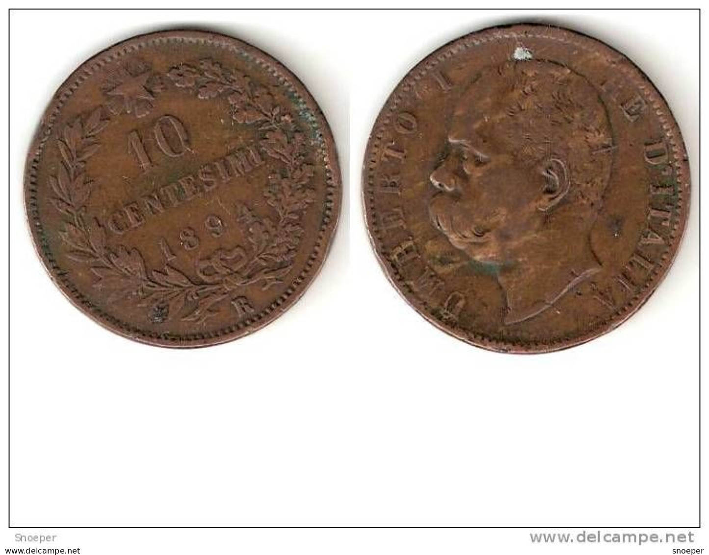 *italy 10 Centesimi 1894  R Km 27.2  Fr+ - 1878-1900 : Umberto I.