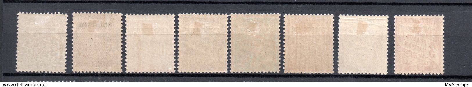 Andorra 1931 Set Overprinted Postage-due Stamps (Michel P 1/8) Nice MLH - Neufs