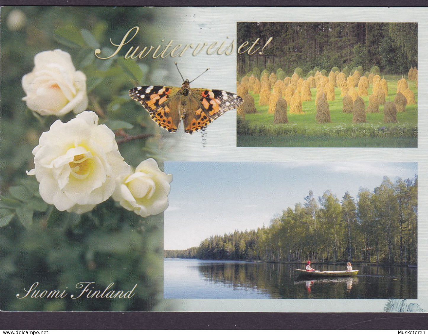 Finland PPC Suviterveiset Suomi Finland Butterfly Schmetterling Papillon UUSI-VALAMO 2003 Denmark Bird Vogel Oiseau - Lettres & Documents
