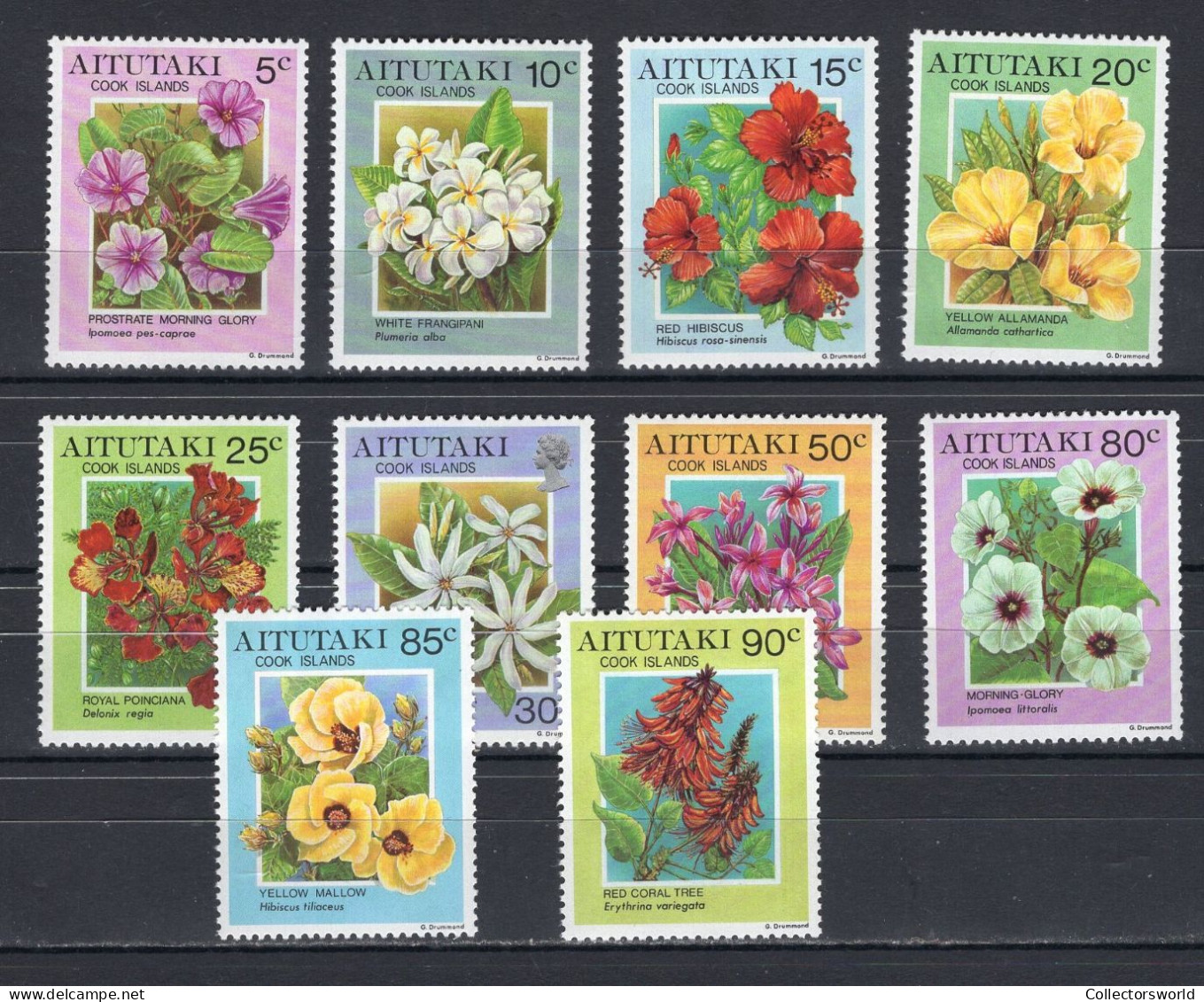 Aitutaki Cook Islands Serie 10v 1994 Flowers Flora Definitives MNH - Aitutaki