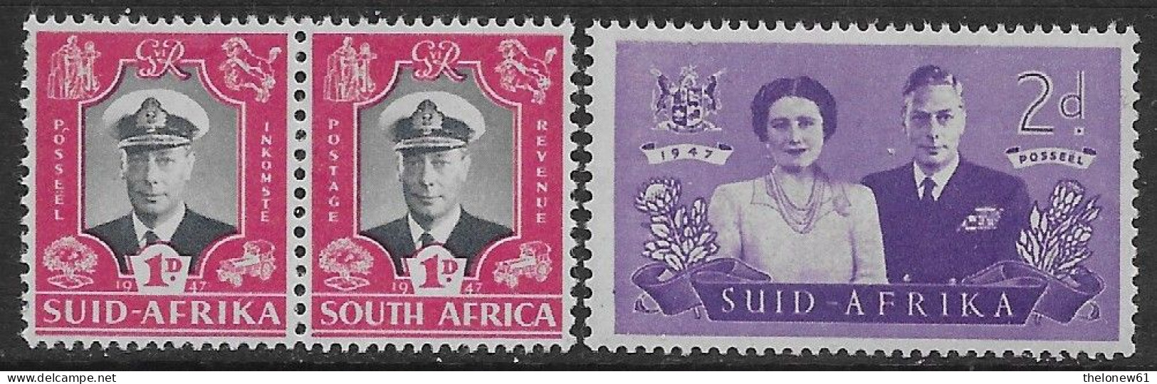 South Africa 1947 Royal Visit 3val Mi N.181-183 MH * - Nuovi