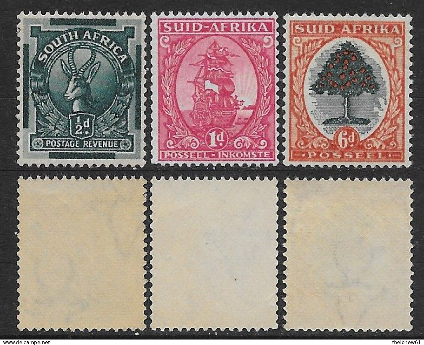 South Africa 1943-1950 Local Motives 3val Mi N.170-171,198 MNH ** - Nuovi