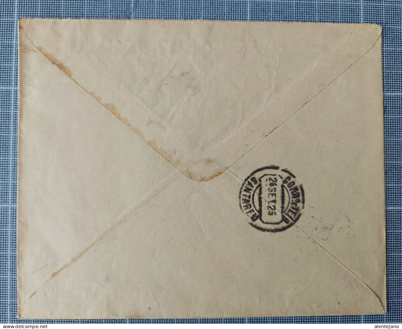 Portugal,  Carta De Evora Para Santarem, 1925 Selo Perfurado, Banco Ultramarino - Lettres & Documents