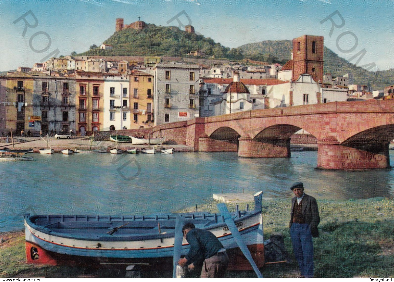 CARTOLINA  B19 BOSA,ORISTANO,SARDEGNA PITTORESCA-SCORCIO PANORAMICO-STORIA,MEMORIA,CULTURA,BELLA ITALIA,VIAGGIATA 1972 - Oristano