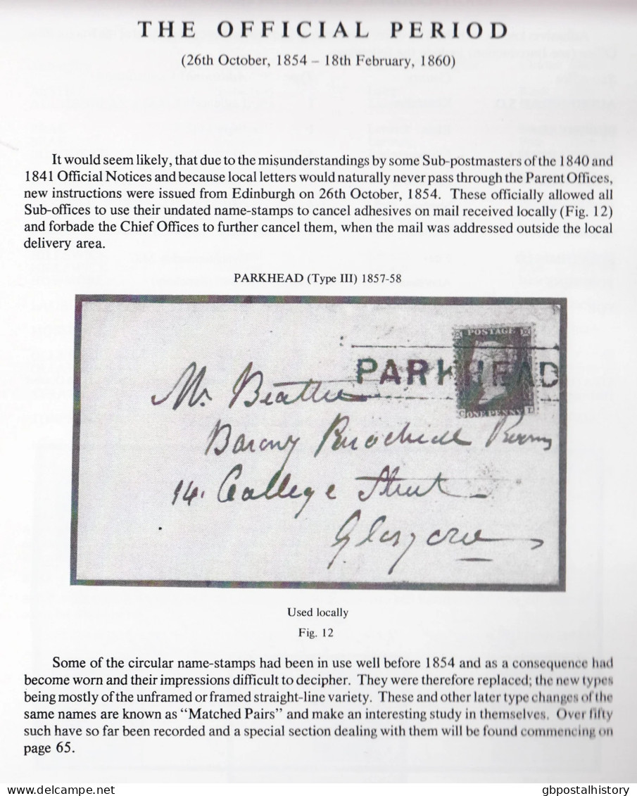 Scots Local Cancellations Illustrated 1854 – 1860. S/B By R.C. Alcock, 1984, 126 Pages, Superb Catalogue And Handbook. - United Kingdom