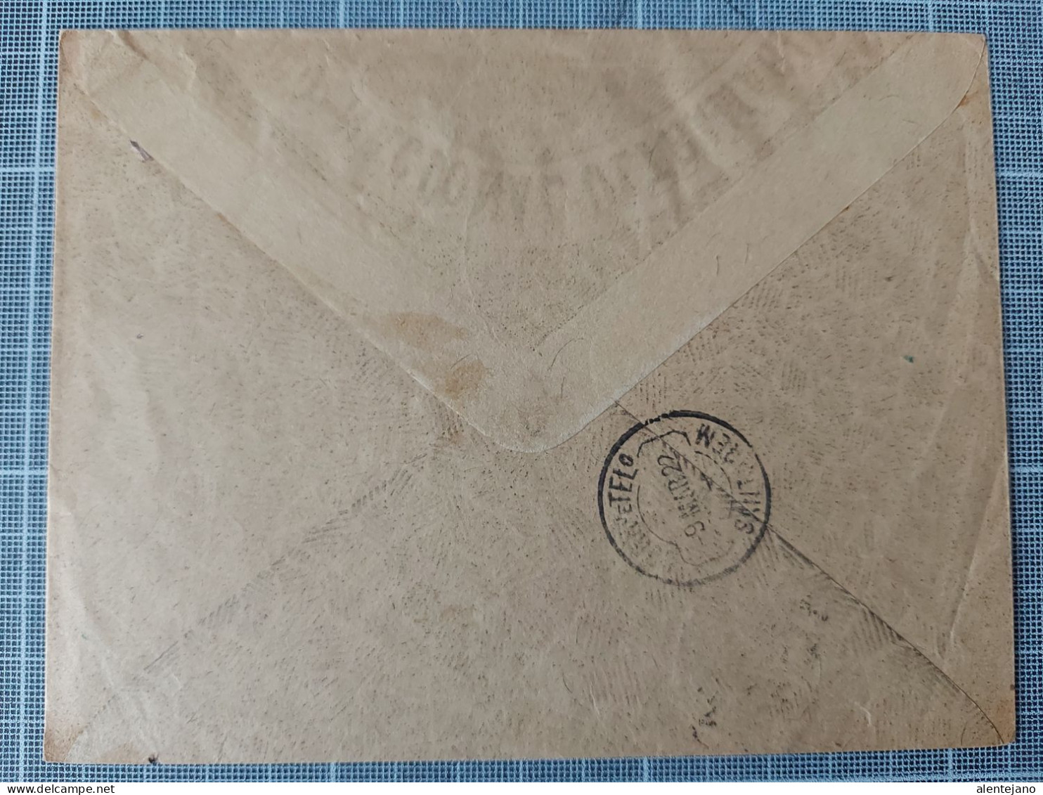 Portugal,  Carta De Evora Para Santarem, 1922 Selo Perfurado, Banco Ultramarino - Lettres & Documents