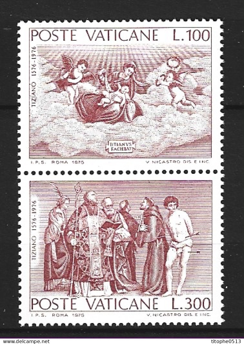 VATICAN. N°611-2 De 1976. Tableaux Du Titien. - Religión