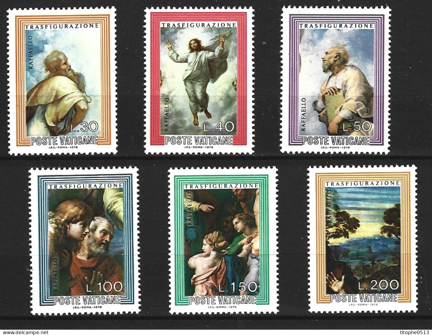 VATICAN. N°616-21 De 1976. Peintures De Raphaël. - Religión