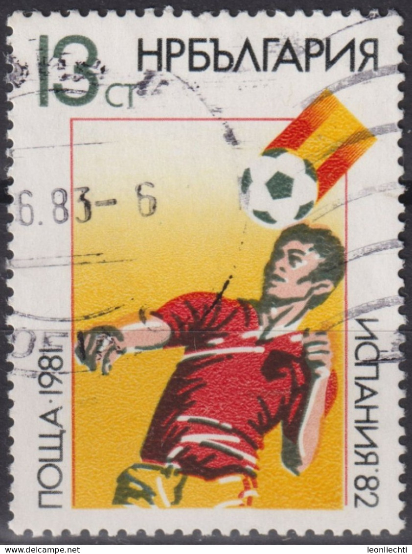 1981 Bulgarien ° Mi:BG 3054, Sn:BG 2801, Yt:BG 2669, FIFA Weltmeisterschaft 1982 - Spanien - Gebraucht