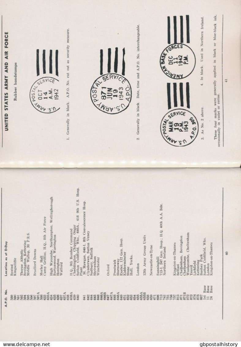 Billig's Handbook On Postmarks Volume 11. Postal Markings Of The Allied Forces In Great Britain. S/B By Norman Hill 1946 - Großbritannien