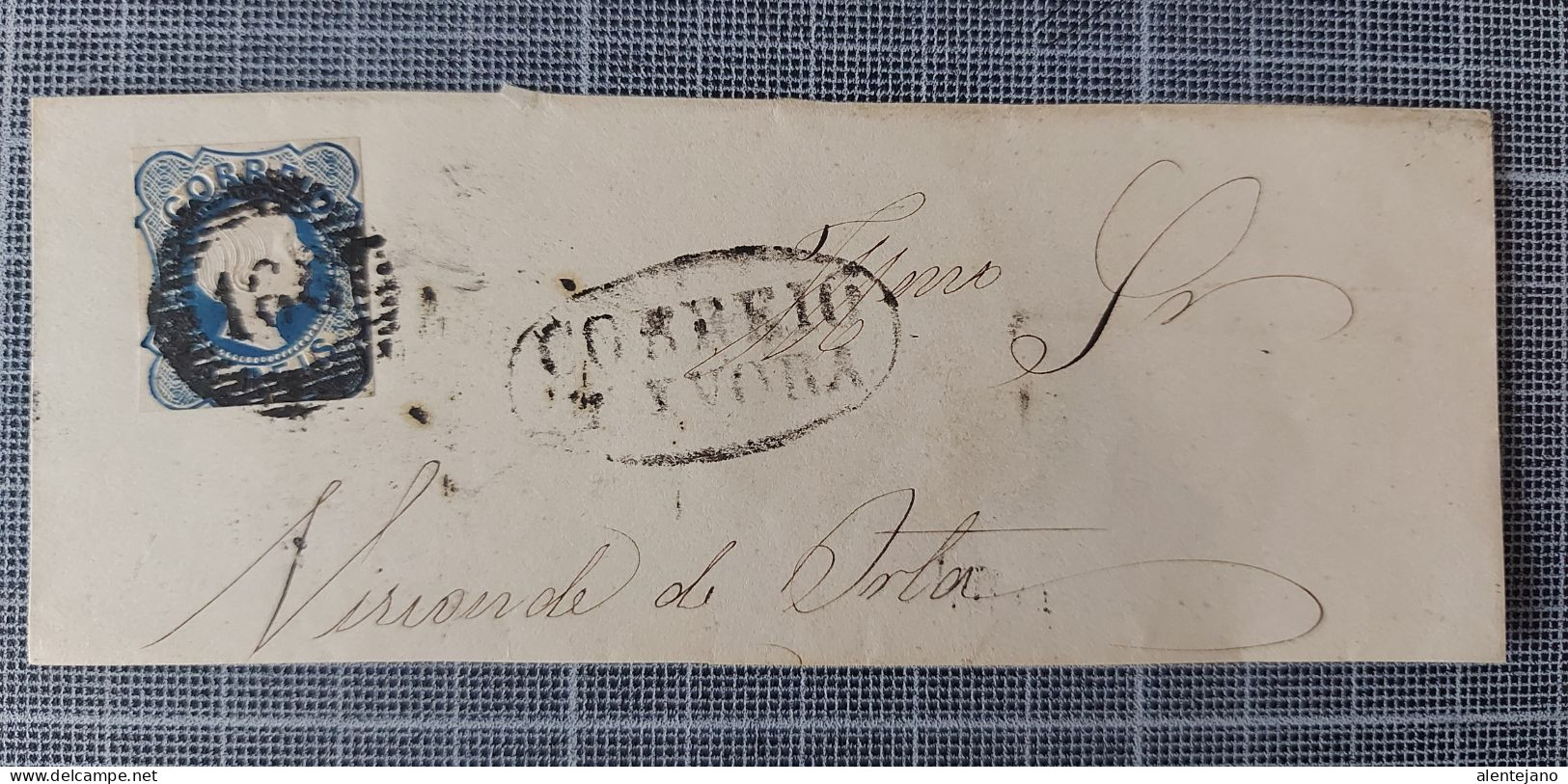 Portugal, D.Pedro V, Marcophilie Evora 166 Et CORREIO D EVORA, Sur Fragment D Enveloppe - Storia Postale