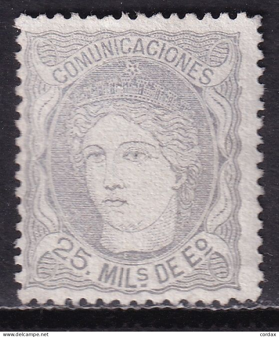 1870 ALEGORÍA ESPAÑA 25 Mils. NUEVO(*). VER - Unused Stamps