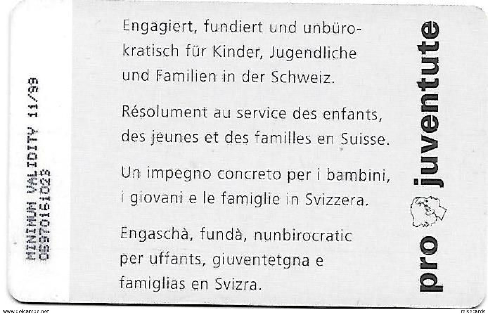 Switzerland: Swisscom Benefit 05/97 Pro Juventutte - Fisch, 2. Auflage - Schweiz