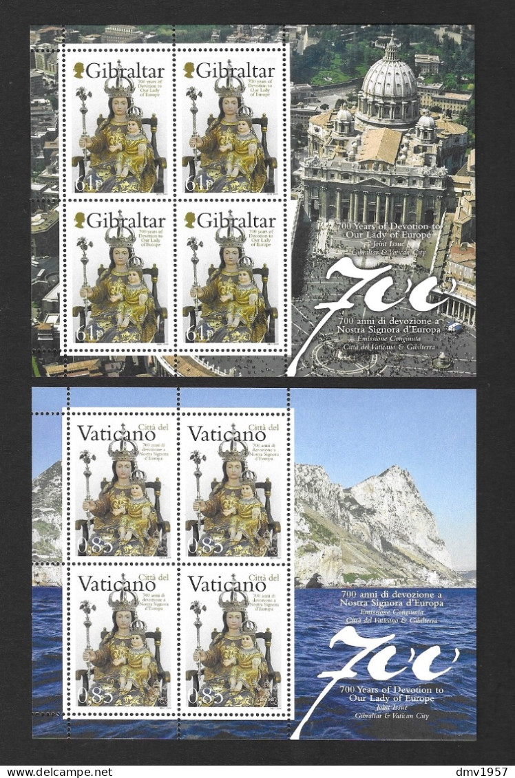 Gibraltar 2009 MNH Our Lady Of Europe Joint Issue With Vatican City - Gibraltar