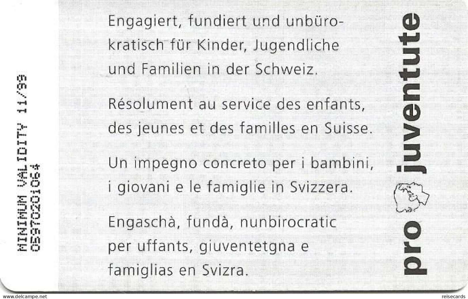 Switzerland: Swisscom Benefit 05/97 Pro Juventutte - Fisch, 3. Auflage - Switzerland