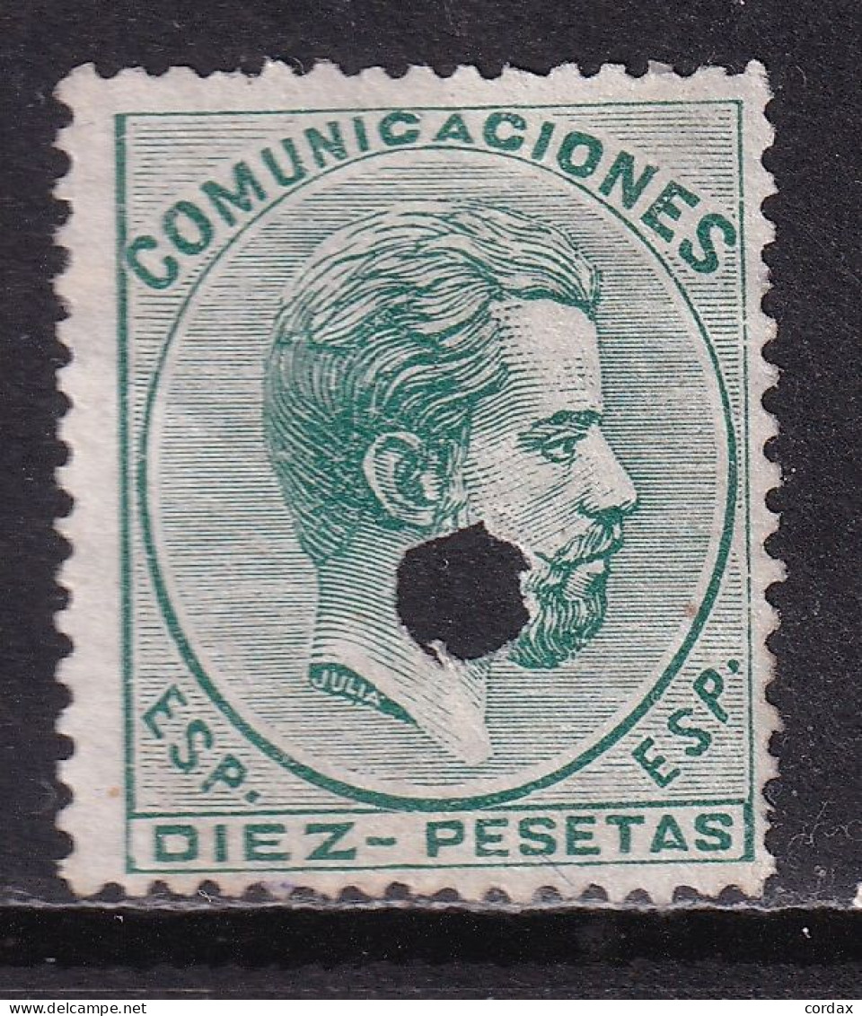 1872 AMADEO 10 PTA. TELÉGRAFOS. MUY BONITO - Gebraucht