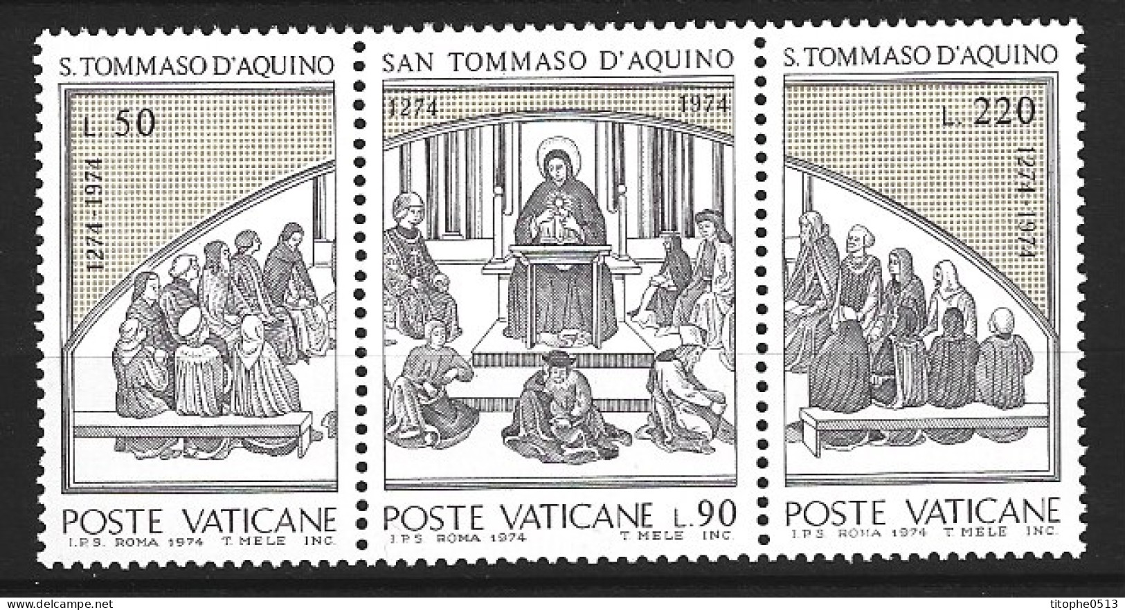 VATICAN. N°576-8 De 1974. Saint Thomas D'Aquin. - Cristianismo