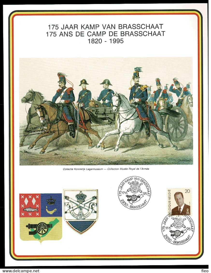 1995 BELG.MIL.CARD : 175 JAAR KAMP VAN BRASSCHAAT / 175 ANS CAMP DE BRASSCHAAT - Documents Commémoratifs