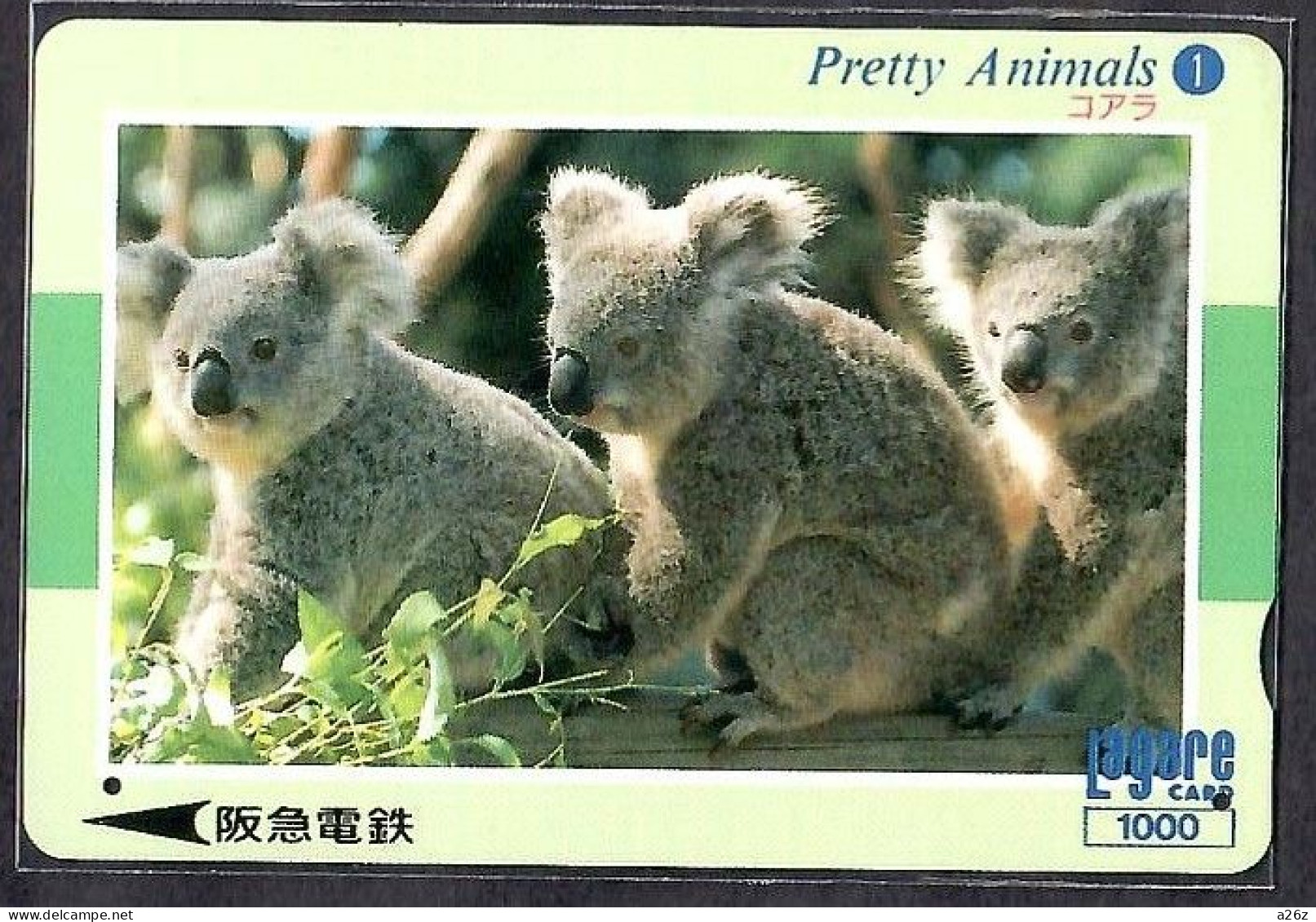 Japan 1V Pretty Animals 1 Koala Hankyu Railway Used Card - Oerwoud