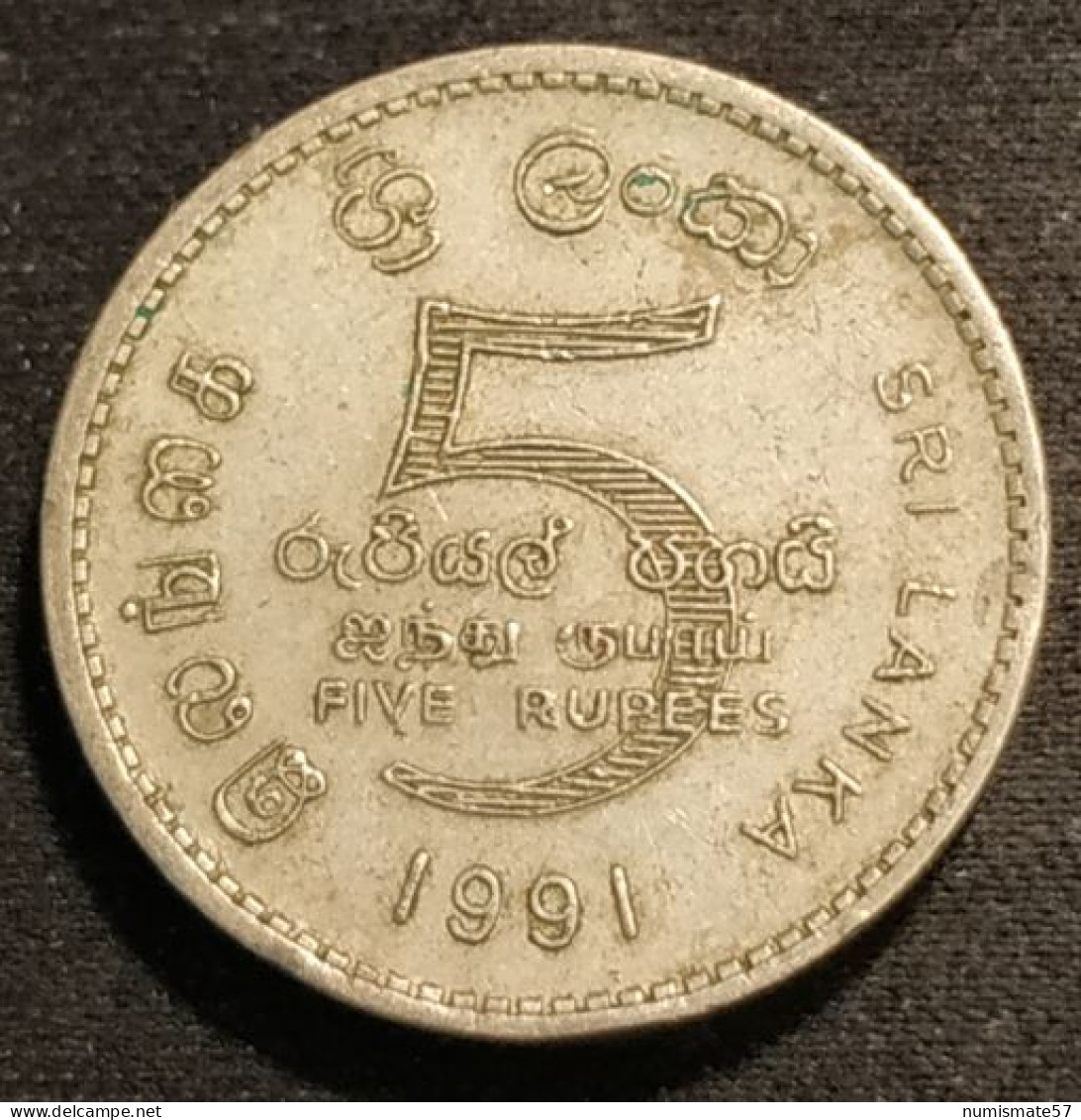 SRI LANKA - 5 RUPEES 1991 - KM 148.2 - ( Ceylan - Ceylon - Roupies ) - Sri Lanka (Ceylon)