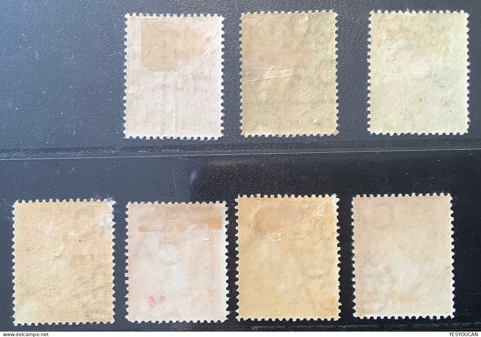 Falkland Islands 1891-1902 Queen Victoria 7 Different F-VF Mint Original Gum  (MH*) Stamps (Iles Falkland British Empire - Falklandeilanden