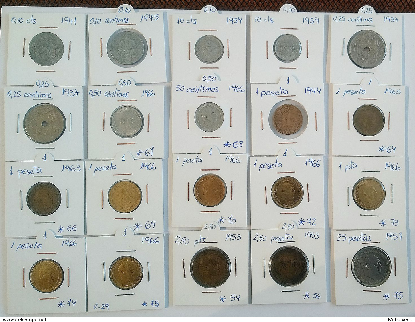 Lote De 20 Monedas Franco De Varios Valores Y Fechas - Other & Unclassified