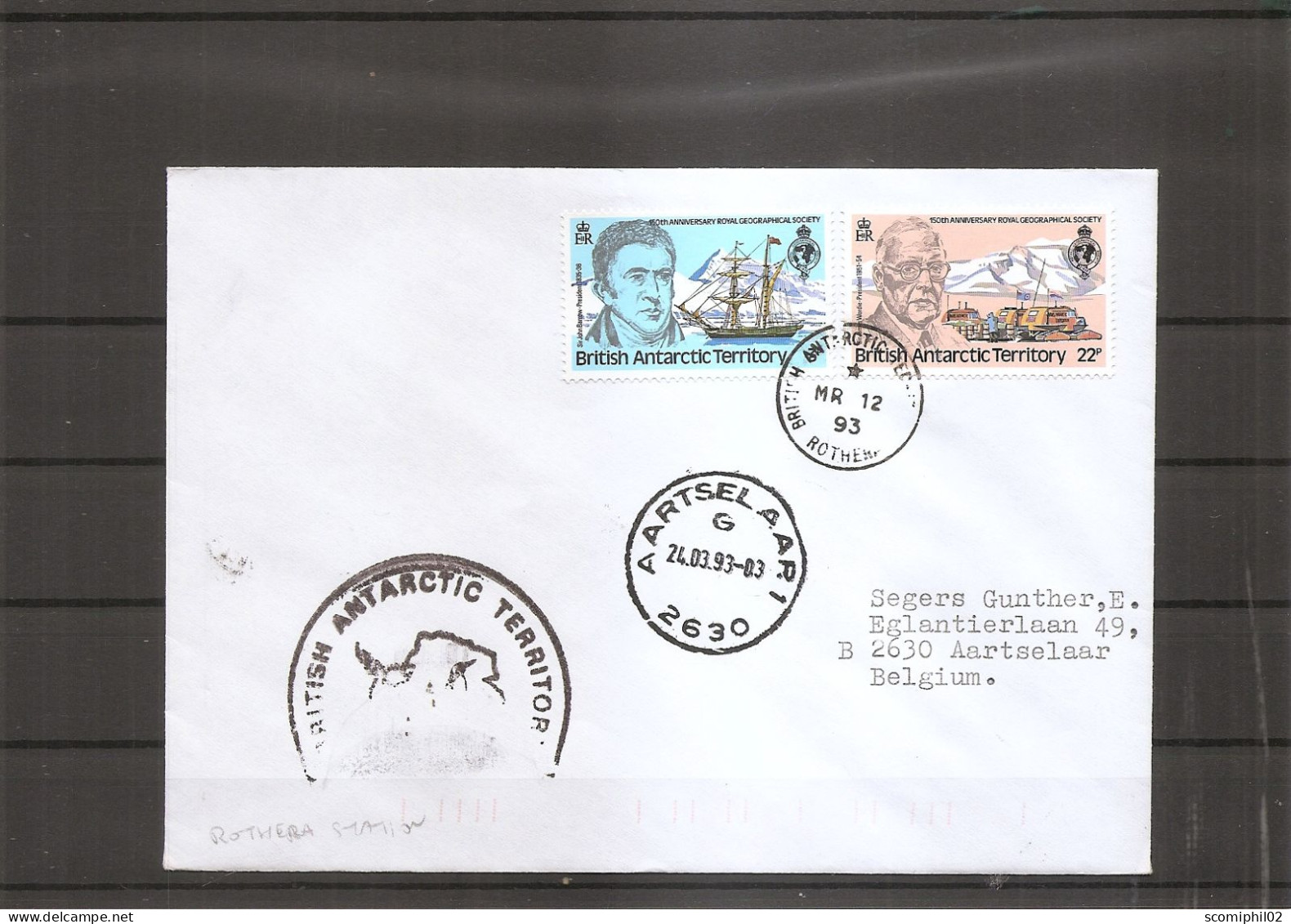 BAT ( Lettre De 1993 De Rothera Vers La Belgique à Voir) - Cartas & Documentos