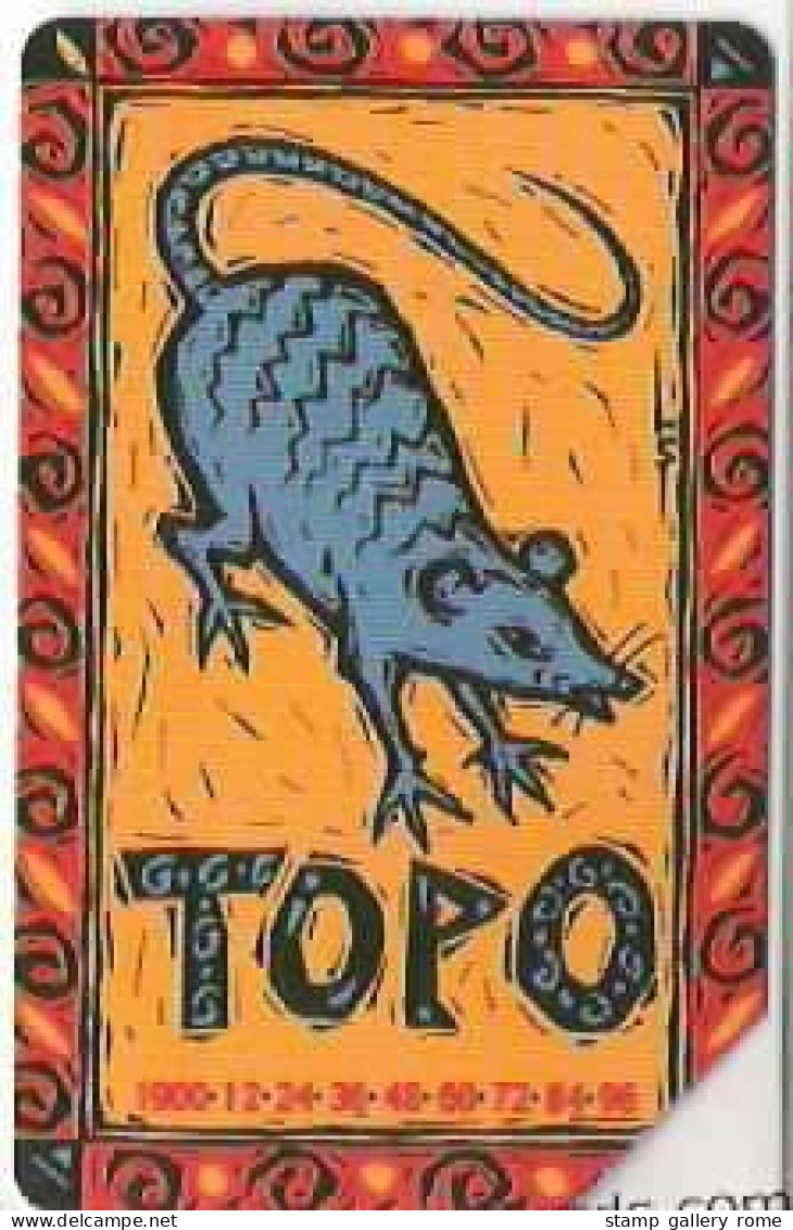 TELECOM - OROSCOPO CINESE - TOPO - USATA -  LIRE 5000  - GOLDEN  1357 - Openbaar Getekend