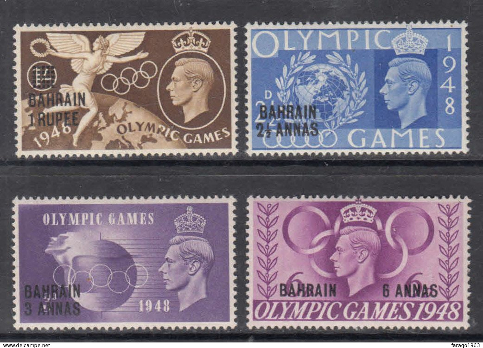 1948 Bahrain London Olympics Complete Set Of 4 Mint HINGED - Bahrain (...-1965)