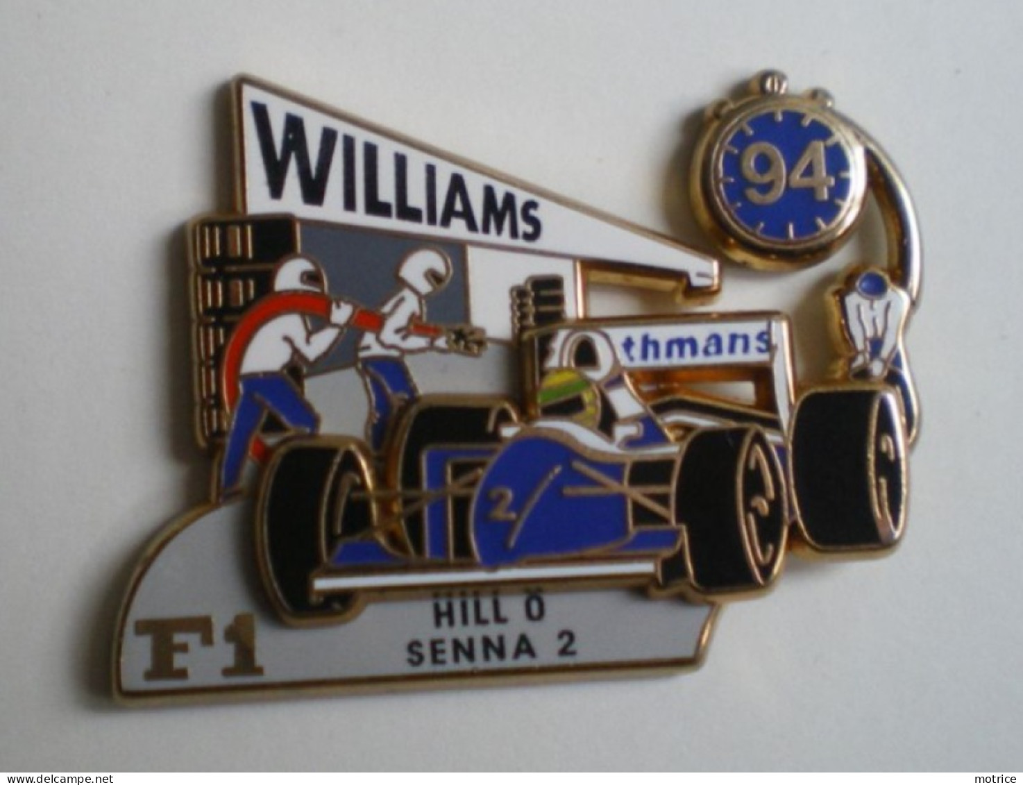 PIN'S  FORMULE 1 -   WILLIAMS 94, Ayrton Senna ,Pub Rothmans( JFG Fabricant). - F1