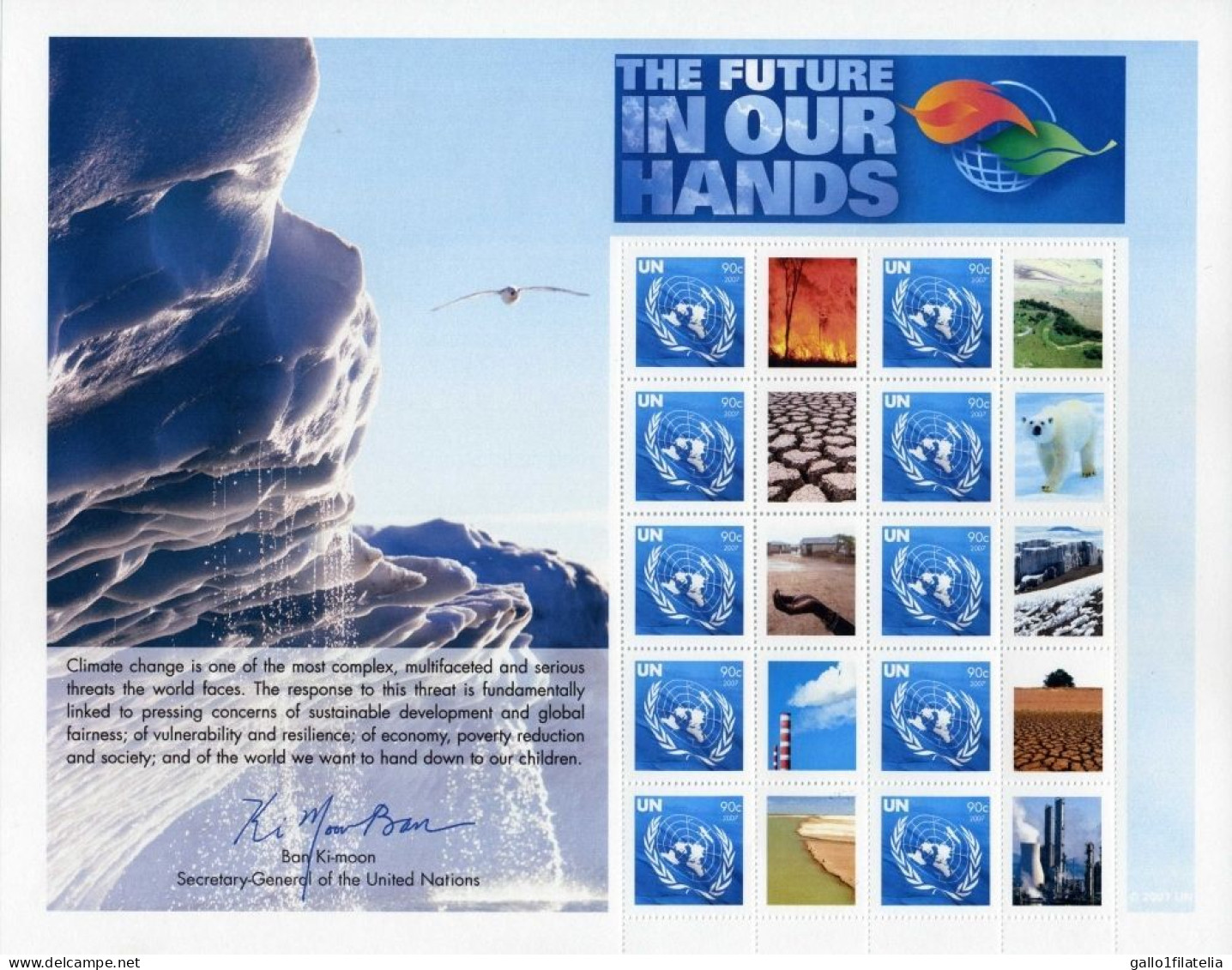 2007 - O.N.U. / UNITED NATIONS - NEW YORK - IL FUTURO NELLE NOSTRE MANI / THE FUTURE IN OUR HANDS. MNH - Blocchi & Foglietti