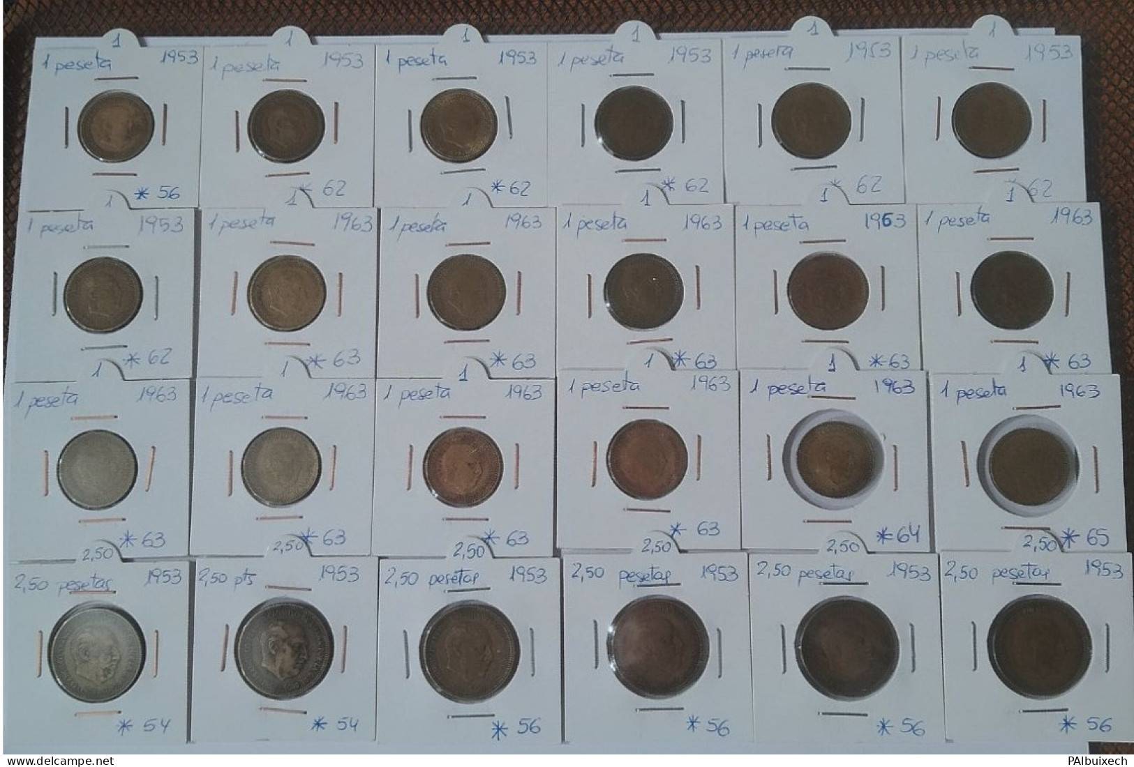 Lote De 24 Monedas Franco De Varios Valores Y Fechas - Otros & Sin Clasificación