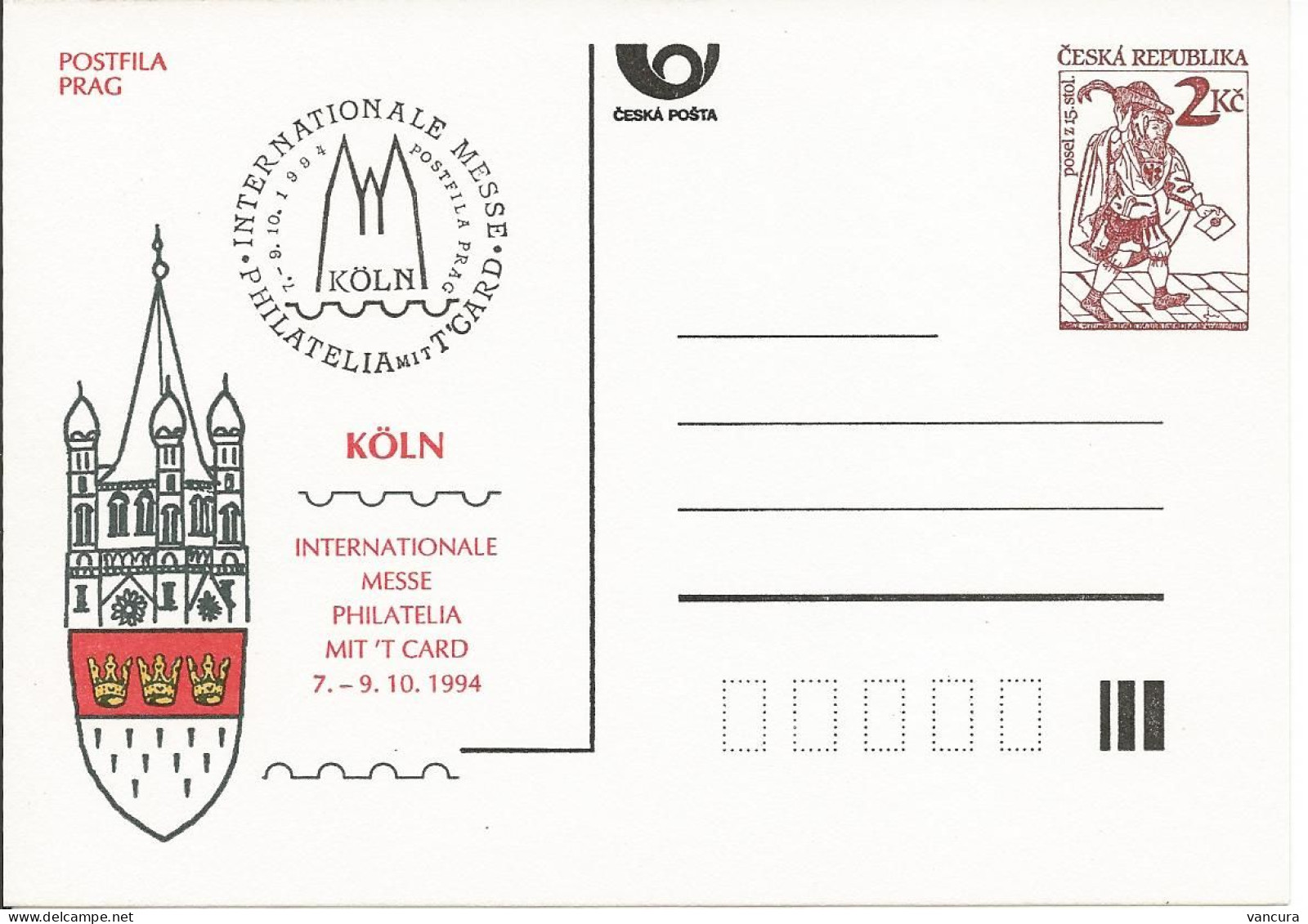 CDV A 4 Czech Republic Köln Stamp Exhibition 1994 - Cartes Postales