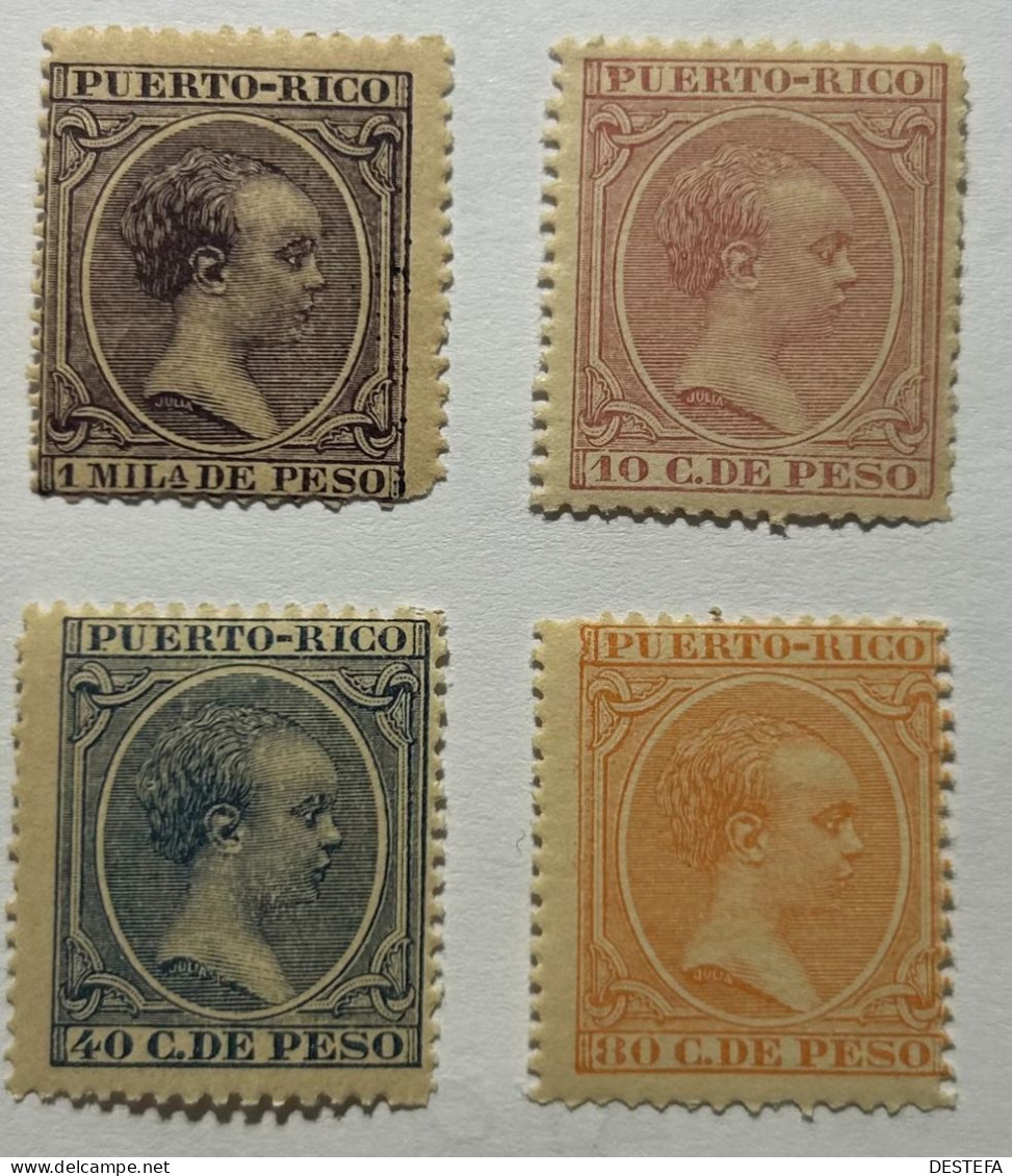 1891-92. PUERTO RICO. Alfonso XIII. Edifil Nº 87,97 Y 99/100. Nuevo Sin Fijasellos ** - Porto Rico