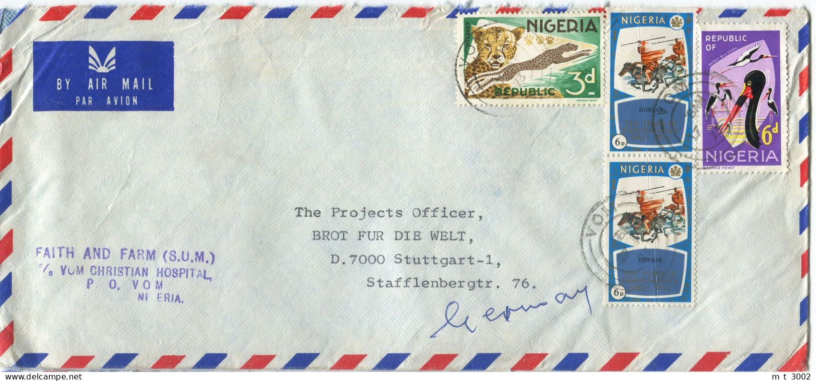 Cover Nigeria 1973 Vom City Bill Stork Cheetah Durbar - Nigeria (1961-...)