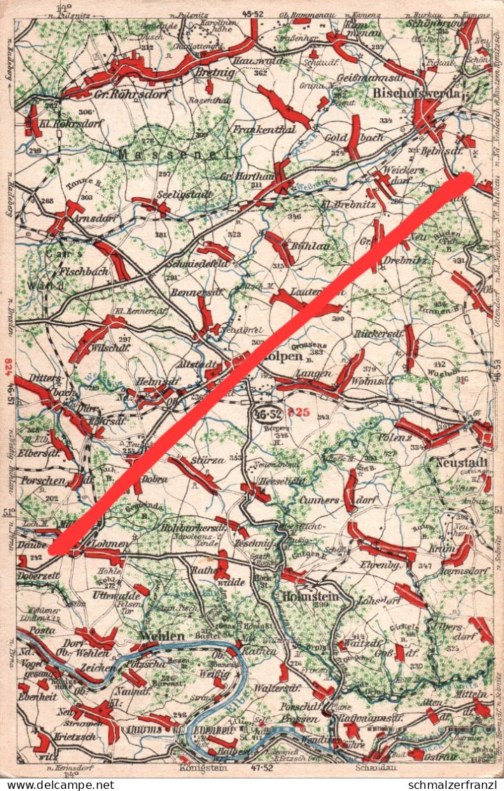 Wona Hauschting AK 825 Stolpen Bühlau Arnsdorf Ottendorf Cunnersdorf Wilschdorf Waltersdorf Neustadt Kohlmühle Ostrau - Stolpen