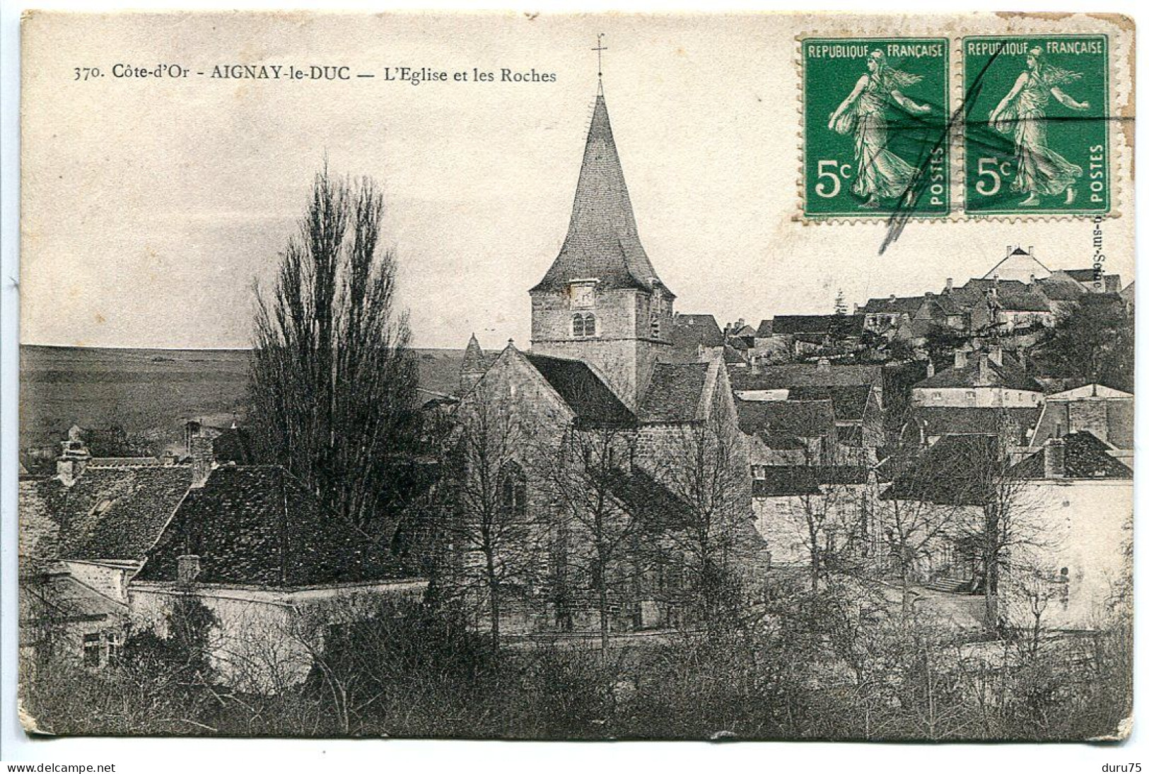 CPA 1914 * AIGNAY LE DUC L'Eglise Et Les Roches - Aignay Le Duc