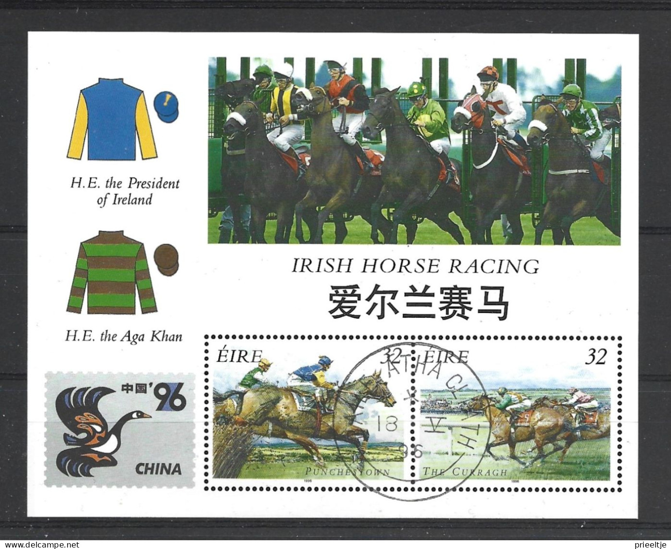 Ireland 1996 Horse Racing China 96 S/S Y.T. BF 22 (0) - Blocs-feuillets